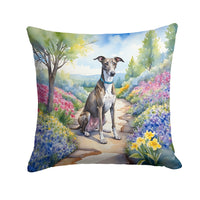 Greyhound Spring Path Throw Pillow