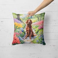 Irish Setter Spring Path Throw Pillow