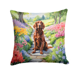 Irish Setter Spring Path Throw Pillow