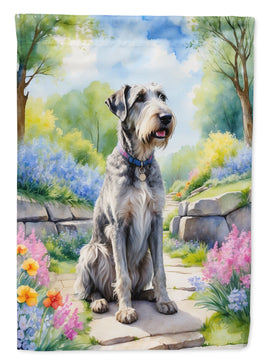 Irish Wolfhound Spring Path House Flag