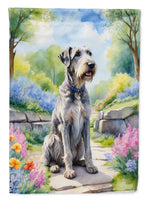 Irish Wolfhound Spring Path Garden Flag