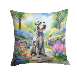 Irish Wolfhound Spring Path Throw Pillow