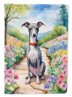 Italian Greyhound Spring Path House Flag