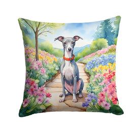 Italian Greyhound Spring Path Throw Pillow