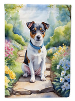 Jack Russell Terrier Spring Path House Flag