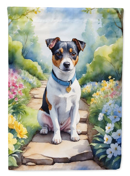 Jack Russell Terrier Spring Path House Flag