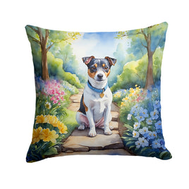 Jack Russell Terrier Spring Path Throw Pillow