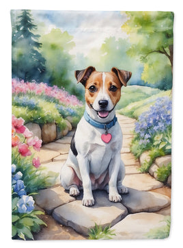 Jack Russell Terrier Spring Path House Flag