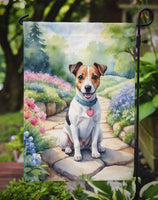 Jack Russell Terrier Spring Path Garden Flag