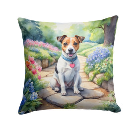 Jack Russell Terrier Spring Path Throw Pillow