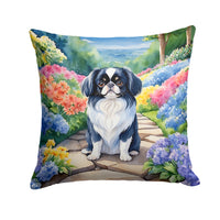 Japanese Chin Spring Path Throw Pillow