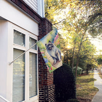 Keeshond Spring Path House Flag