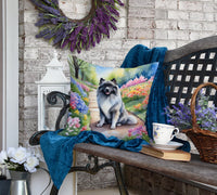 Keeshond Spring Path Throw Pillow