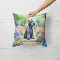 Kerry Blue Terrier Spring Path Throw Pillow