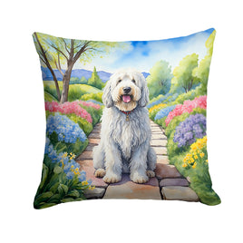 Komondor Spring Path Throw Pillow