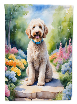 Labradoodle Spring Path House Flag