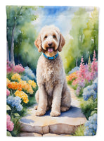 Labradoodle Spring Path Garden Flag