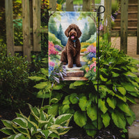 Labradoodle Spring Path Garden Flag