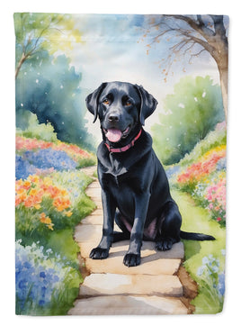 Labrador Retriever Spring Path House Flag