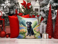 Labrador Retriever Spring Path Throw Pillow