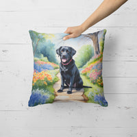 Labrador Retriever Spring Path Throw Pillow