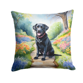 Labrador Retriever Spring Path Throw Pillow