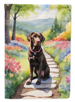 Labrador Retriever Spring Path House Flag