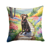 Labrador Retriever Spring Path Throw Pillow