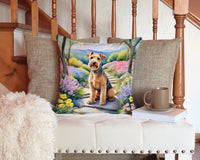 Lakeland Terrier Spring Path Throw Pillow