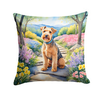 Lakeland Terrier Spring Path Throw Pillow