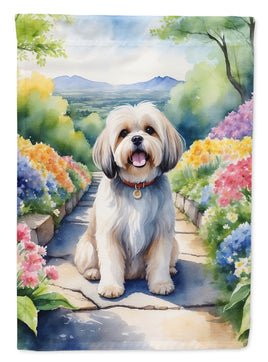 Lhasa Apso Spring Path House Flag