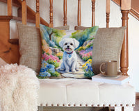 Maltese Spring Path Throw Pillow