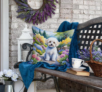 Maltipoo Spring Path Throw Pillow