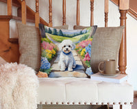 Maltipoo Spring Path Throw Pillow