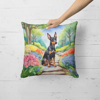 Manchester Terrier Spring Path Throw Pillow