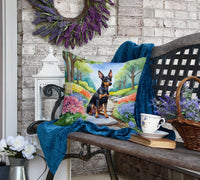 Manchester Terrier Spring Path Throw Pillow