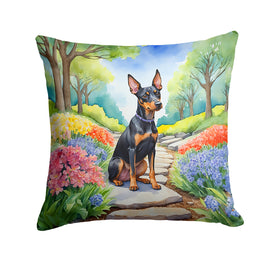 Manchester Terrier Spring Path Throw Pillow