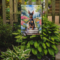 Miniature Pinscher Spring Path Garden Flag