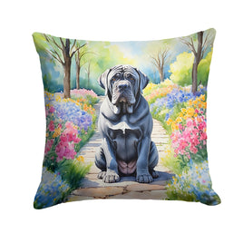 Neapolitan Mastiff Spring Path Throw Pillow