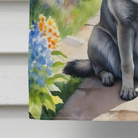 Norwegian Elkhound Spring Path House Flag