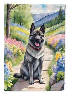 Norwegian Elkhound Spring Path House Flag