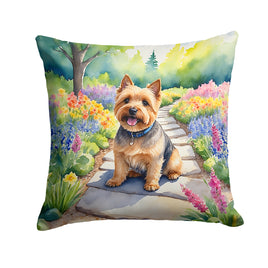 Norwich Terrier Spring Path Throw Pillow