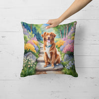 Nova Scotia Duck Tolling Retriever Spring Path Throw Pillow