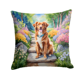 Nova Scotia Duck Tolling Retriever Spring Path Throw Pillow