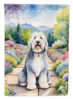 Old English Sheepdog Spring Path Garden Flag