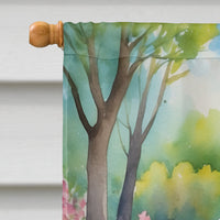 Pekingese Spring Path House Flag