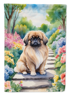 Pekingese Spring Path House Flag