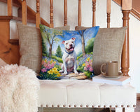 Pit Bull Terrier Spring Path Throw Pillow