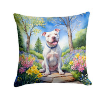 Pit Bull Terrier Spring Path Throw Pillow