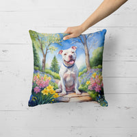 Pit Bull Terrier Spring Path Throw Pillow